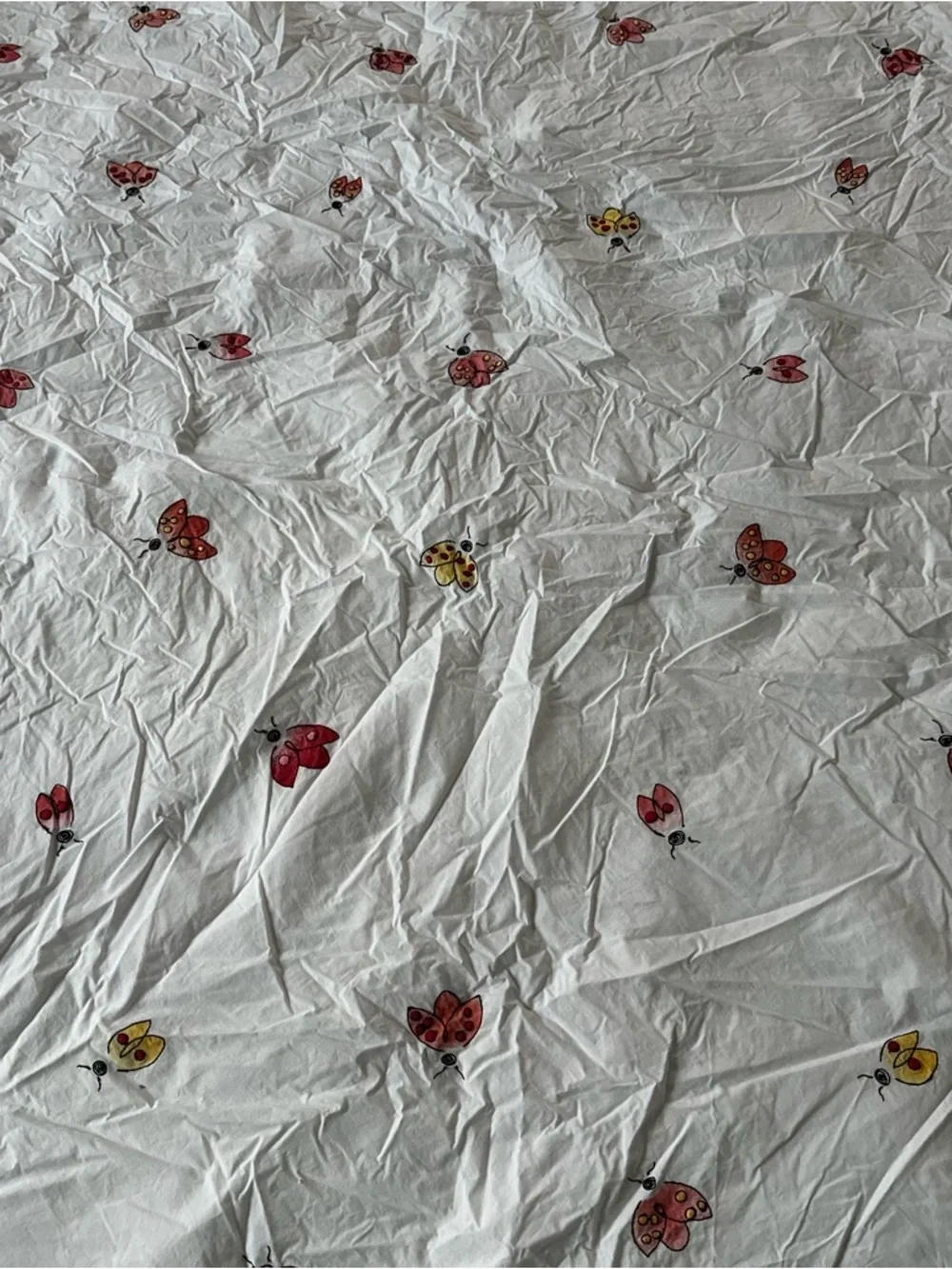 Pottery Barn 100% Cotton King Duvet Cover Embroidered Bugs Print
